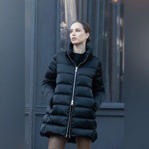 Cotes Of London The Dorchester XL Down Coat Chunky Zipper Midnight Black $418